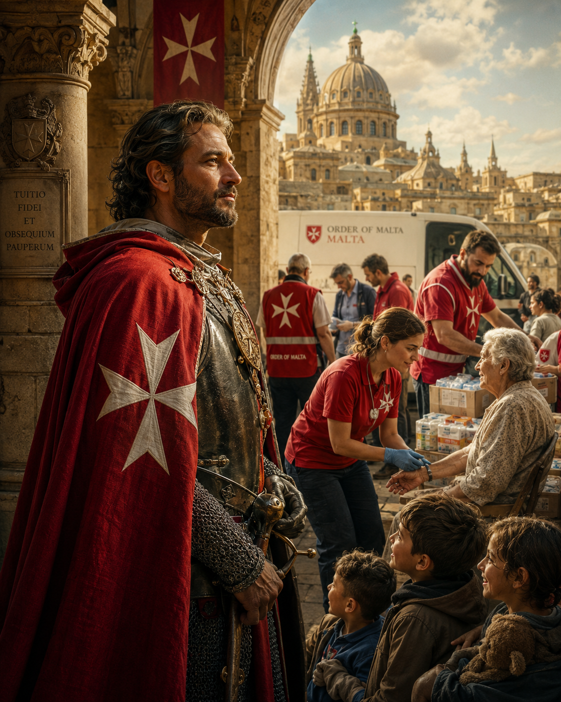 Knights of Malta tradition represented alongside modern humanitarian and medical service