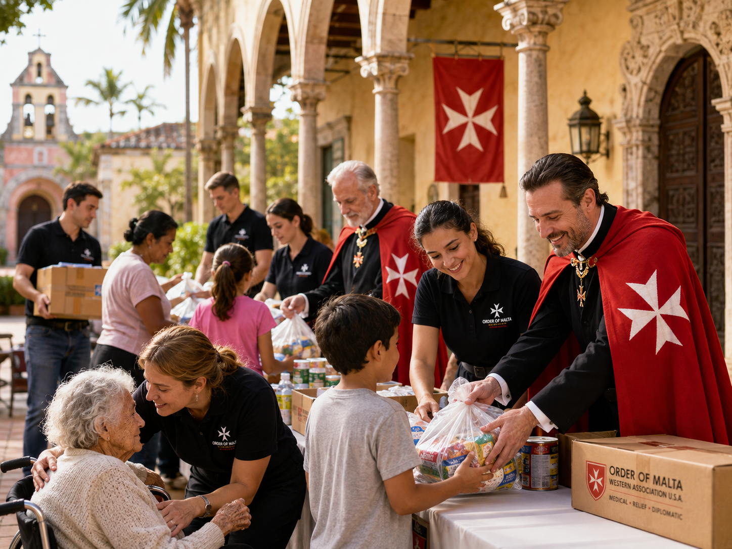 Knights of Malta members and volunteers serving families and seniors through community outreach